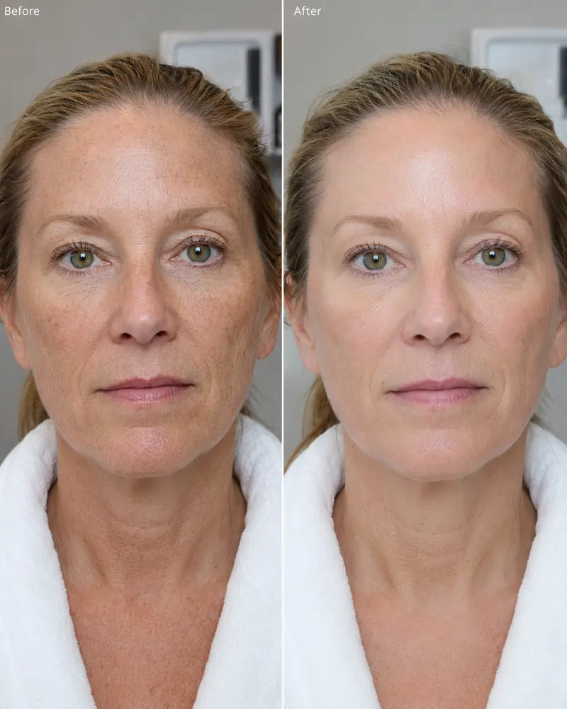 Illustrative laser resurfacing before and after for skin tone near Philadelphia